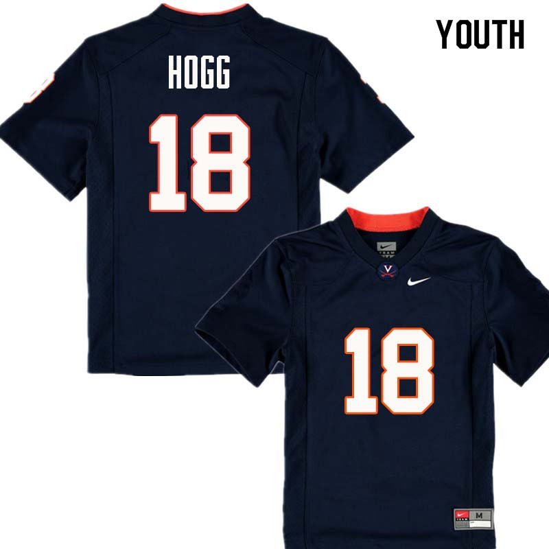 Youth #18 Ben Hogg Virginia Cavaliers College Football Jerseys Sale-Navy - Click Image to Close